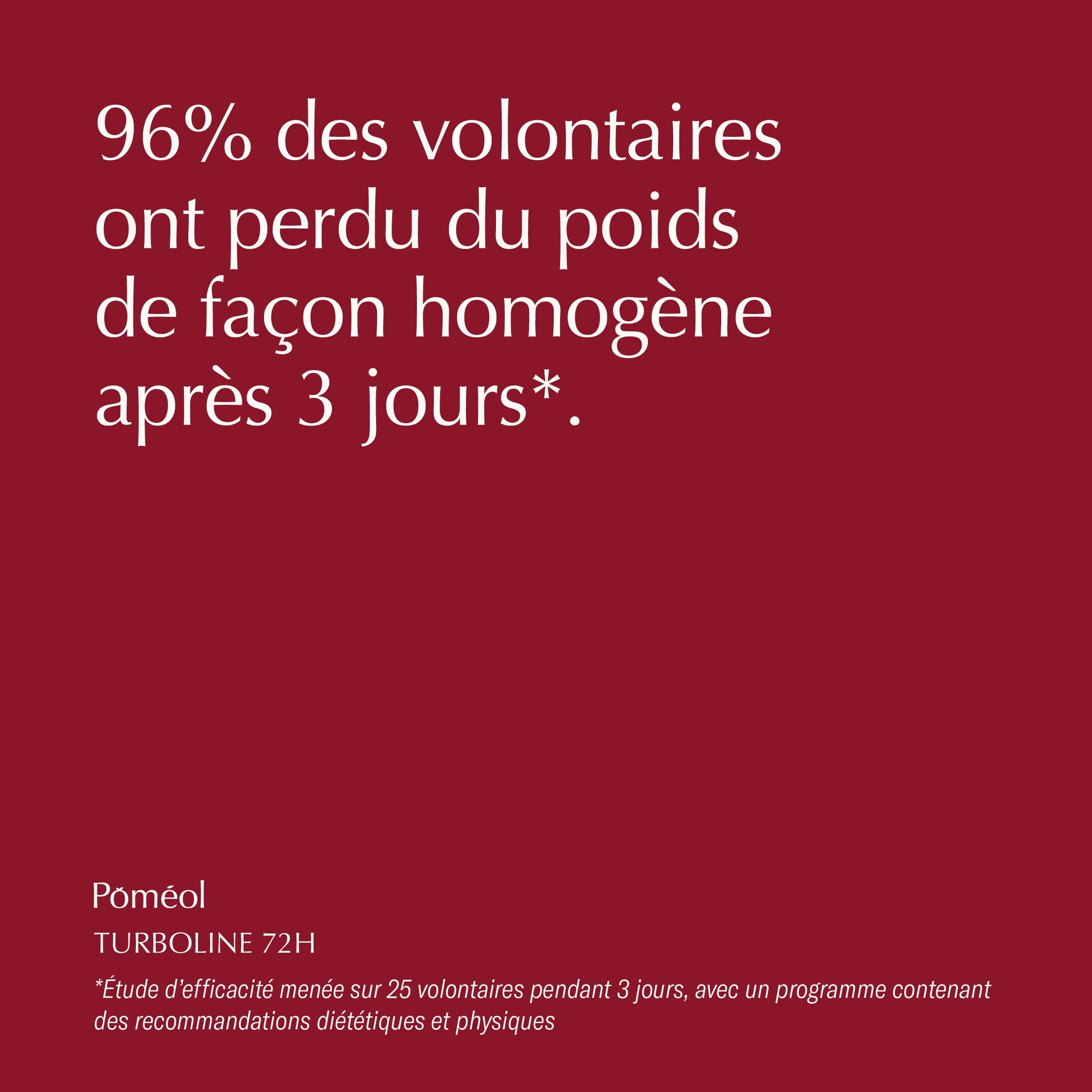 96% des volontaires ont perdu du poids
